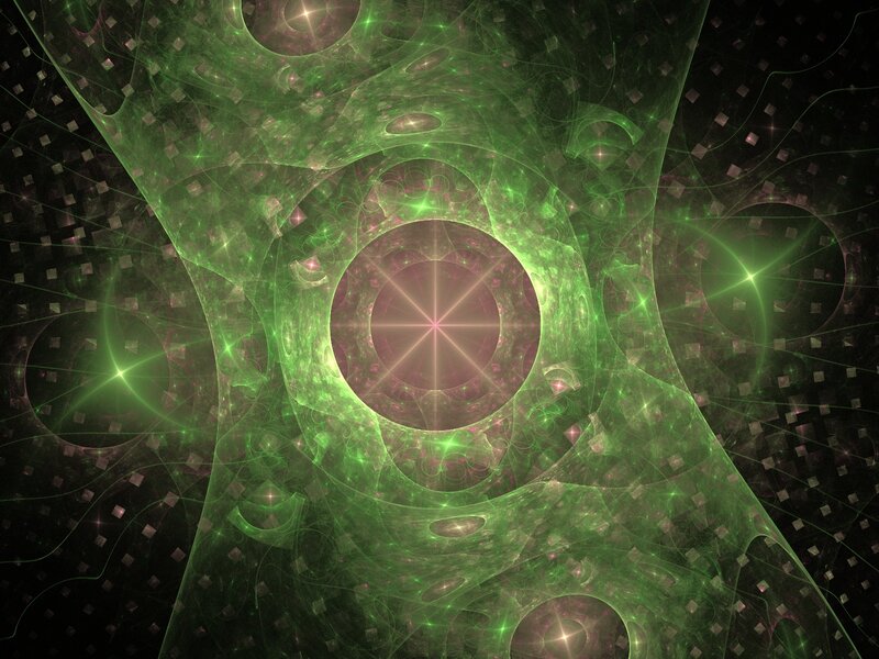 Green Fractal Pattern — Hypnotic, Abstract, Circles