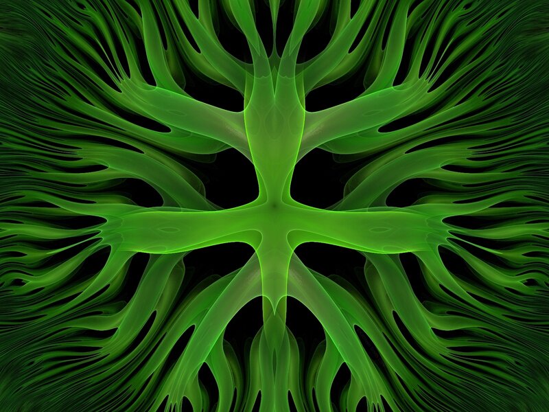 Green Fractal Pattern — Hypnotic, Abstract, Glow