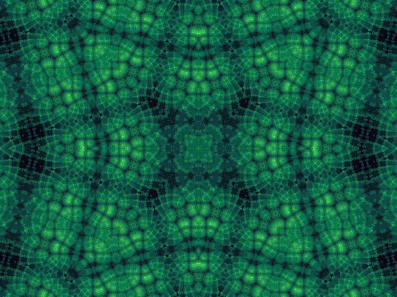 Green Fractal Pattern — Hypnotic, Abstract, Grid