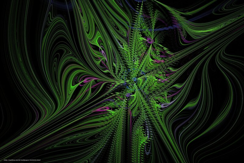 Green Fractal Pattern — Hypnotic, Abstract, Lines, Patterns