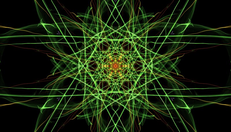 Green Fractal Pattern — Hypnotic, Abstract, Lines