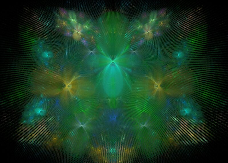 Green Fractal Pattern — Hypnotic, Abstract, Stars