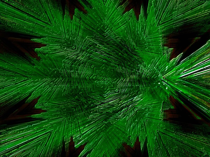 Green Fractal Pattern — Hypnotic, Abstract, Symmetry