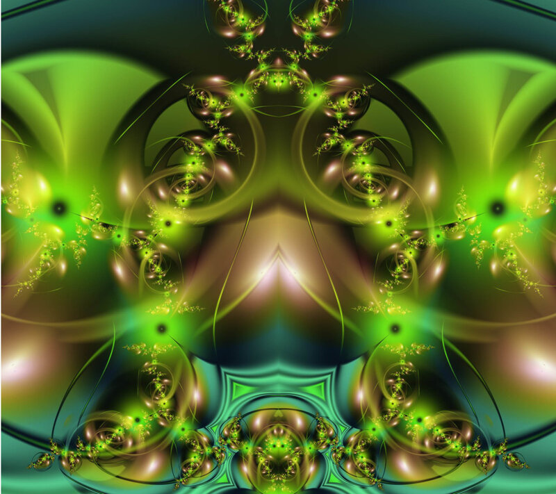 Green Fractal Pattern — Hypnotic, Abstract