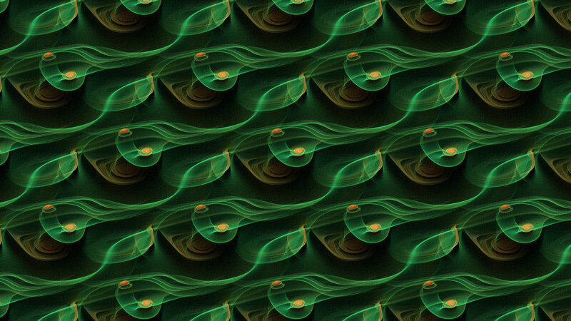 Green Fractal Pattern — Hypnotic, Abstract, Waves