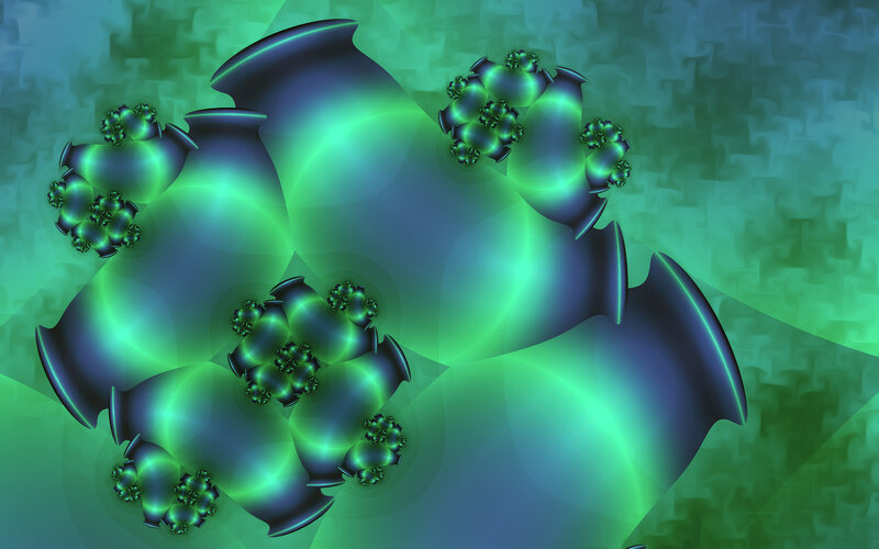 Green Fractal Pattern — Hypnotic, Digital Art, Glow