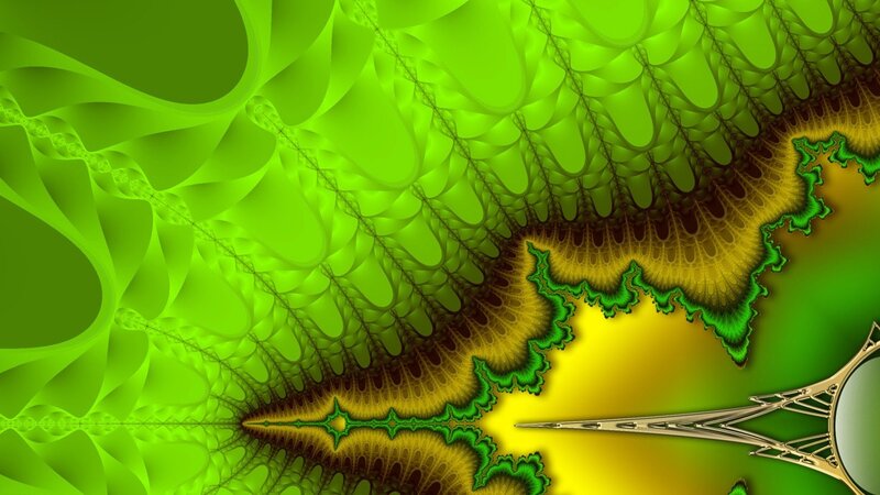 Green Fractal Pattern — Hypnotic, Digital Art