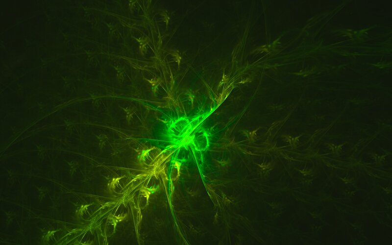Green Fractal Pattern — Mysterious, Abstract, Glow