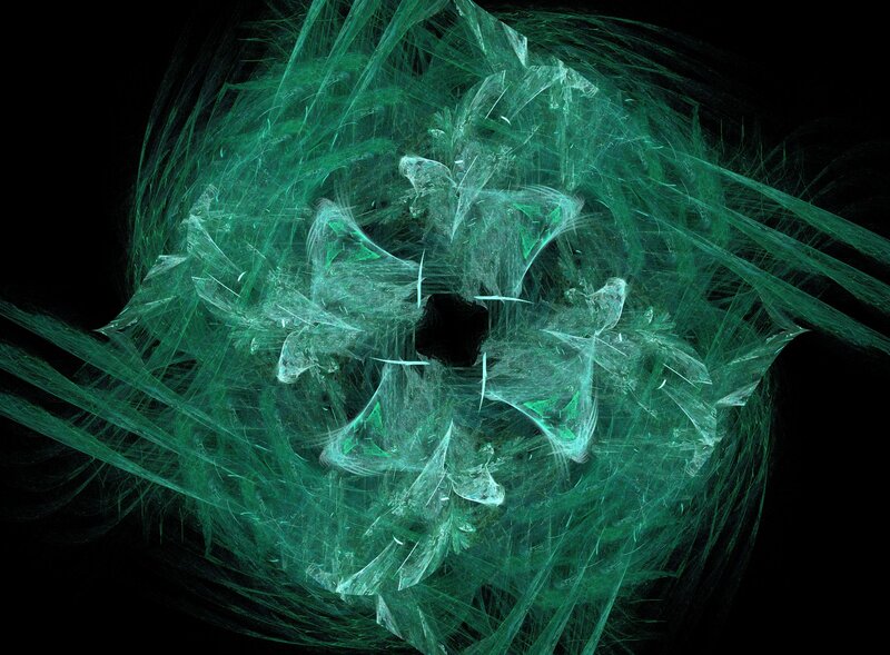 Green Fractal Pattern — Mysterious, Abstract