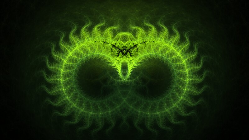 Green Fractal Pattern — Mysterious, Digital Art, Glow