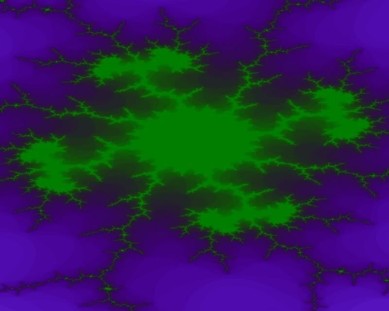 green fractal pattern on purple