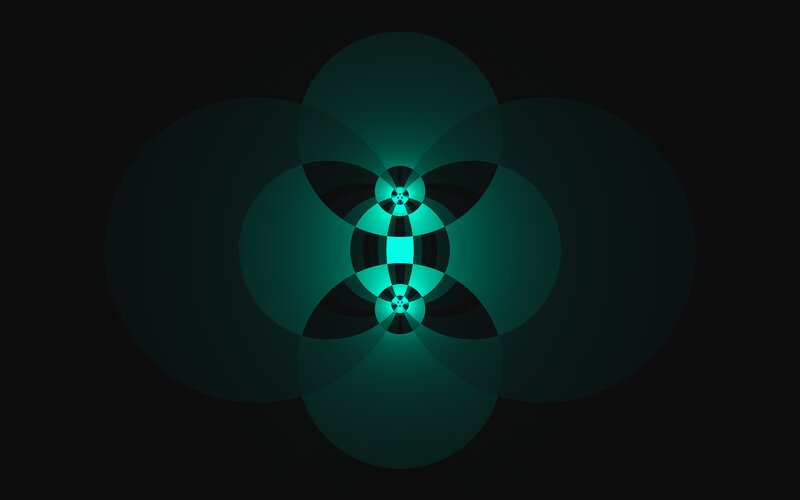 Green Fractal Pattern — Teal, Mysterious