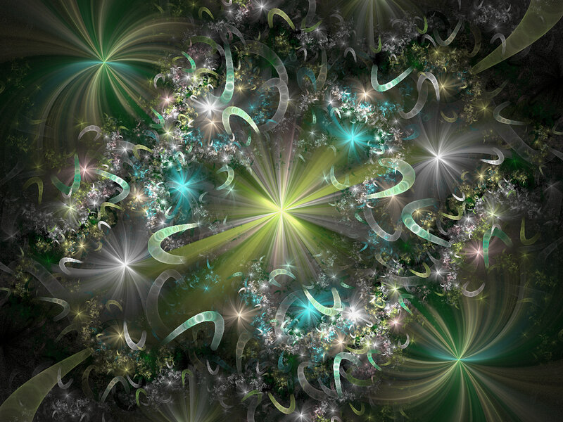 Green Fractal Patterns — Dramatic