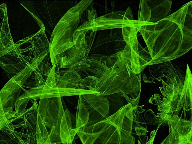 Green Fractal Patterns — Dynamic, Abstract, Smoke