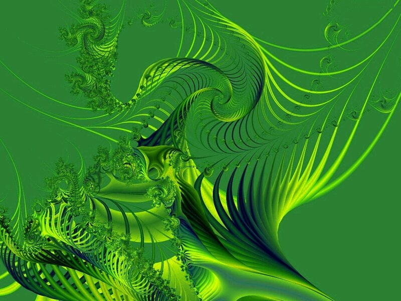 Green Fractal Patterns — Dynamic, Abstract