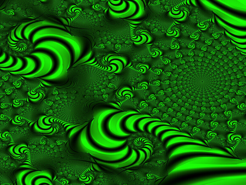 Green Fractal Patterns — Hypnotic, Abstract