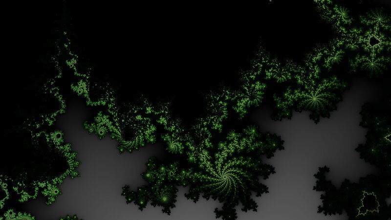 Green Fractal Patterns — Mysterious, Digital Art, Spirals