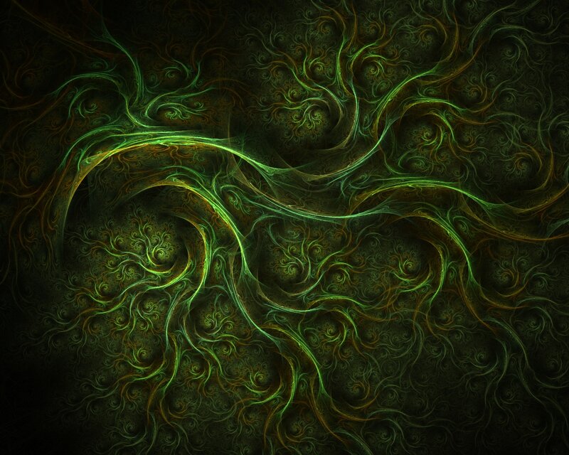 Green Fractal Patterns — Mysterious