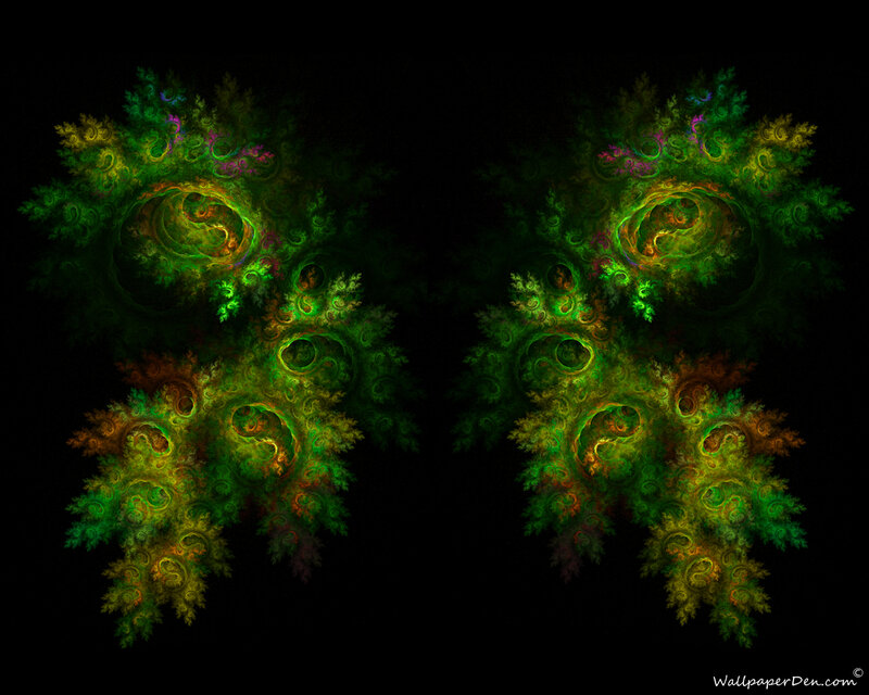 Green Fractal Patterns — Mystical, Digital Art