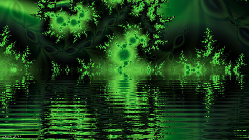 Green Fractal Patterns — Mystical