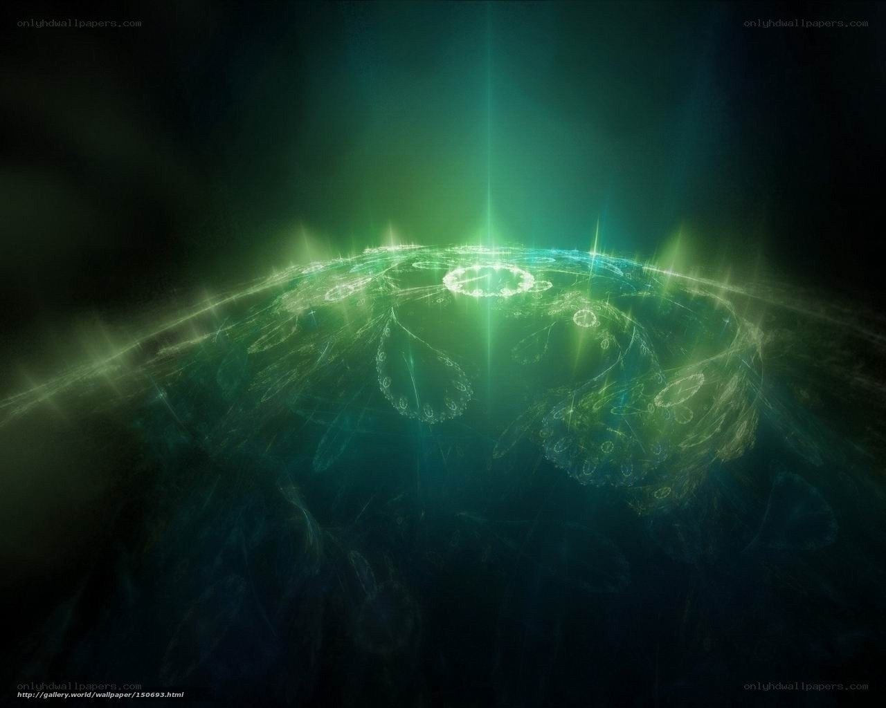 Green Fractal Planet Glow