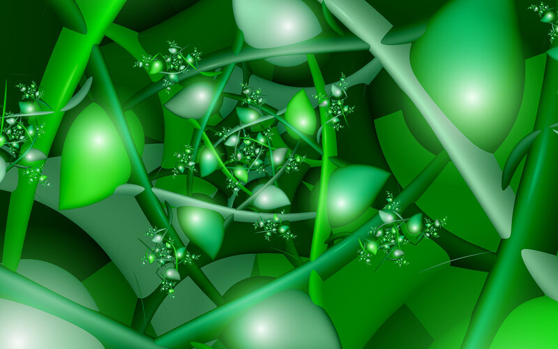 Green Fractal Plant Structure