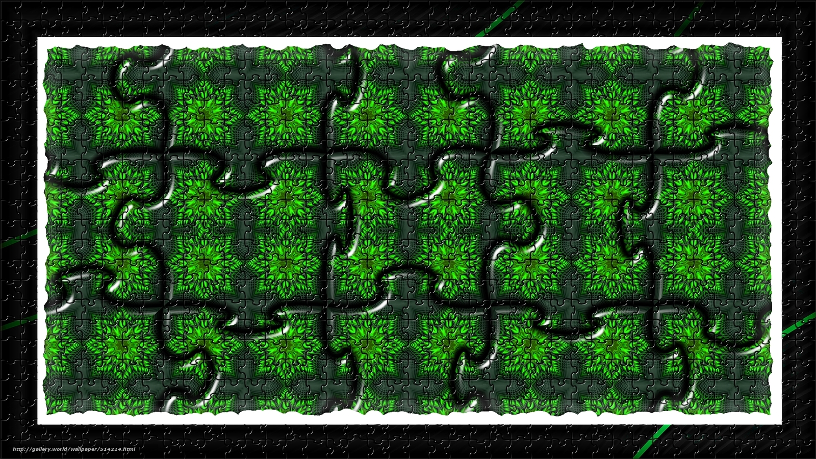 Green fractal puzzle pattern