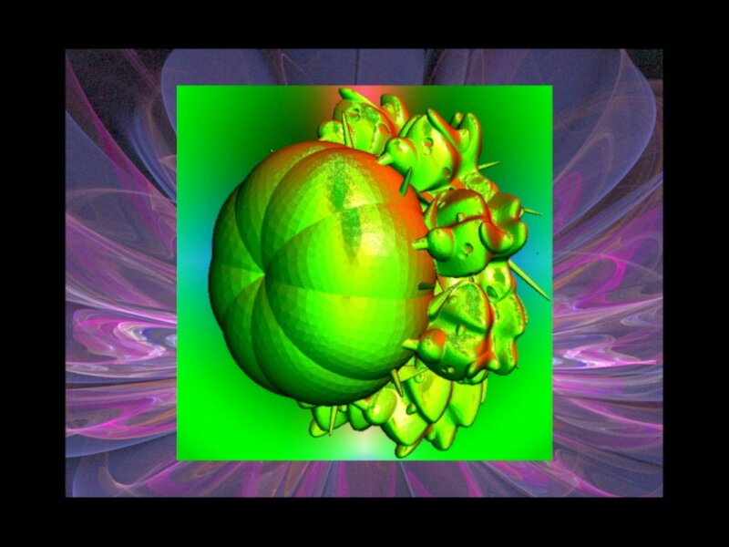 Green Fractal Sphere — Abstract, Digital Art