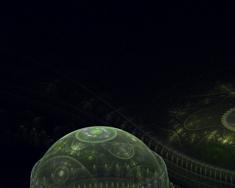 green fractal sphere in space