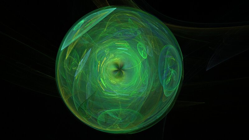 Green Fractal Sphere — Mystical, Abstract