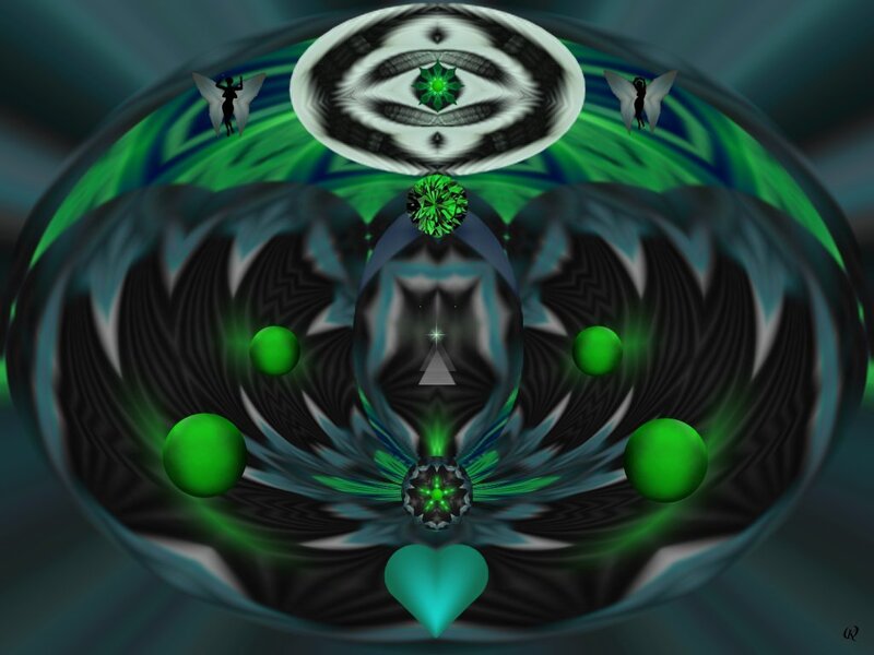 Green Fractal Sphere — Mystical