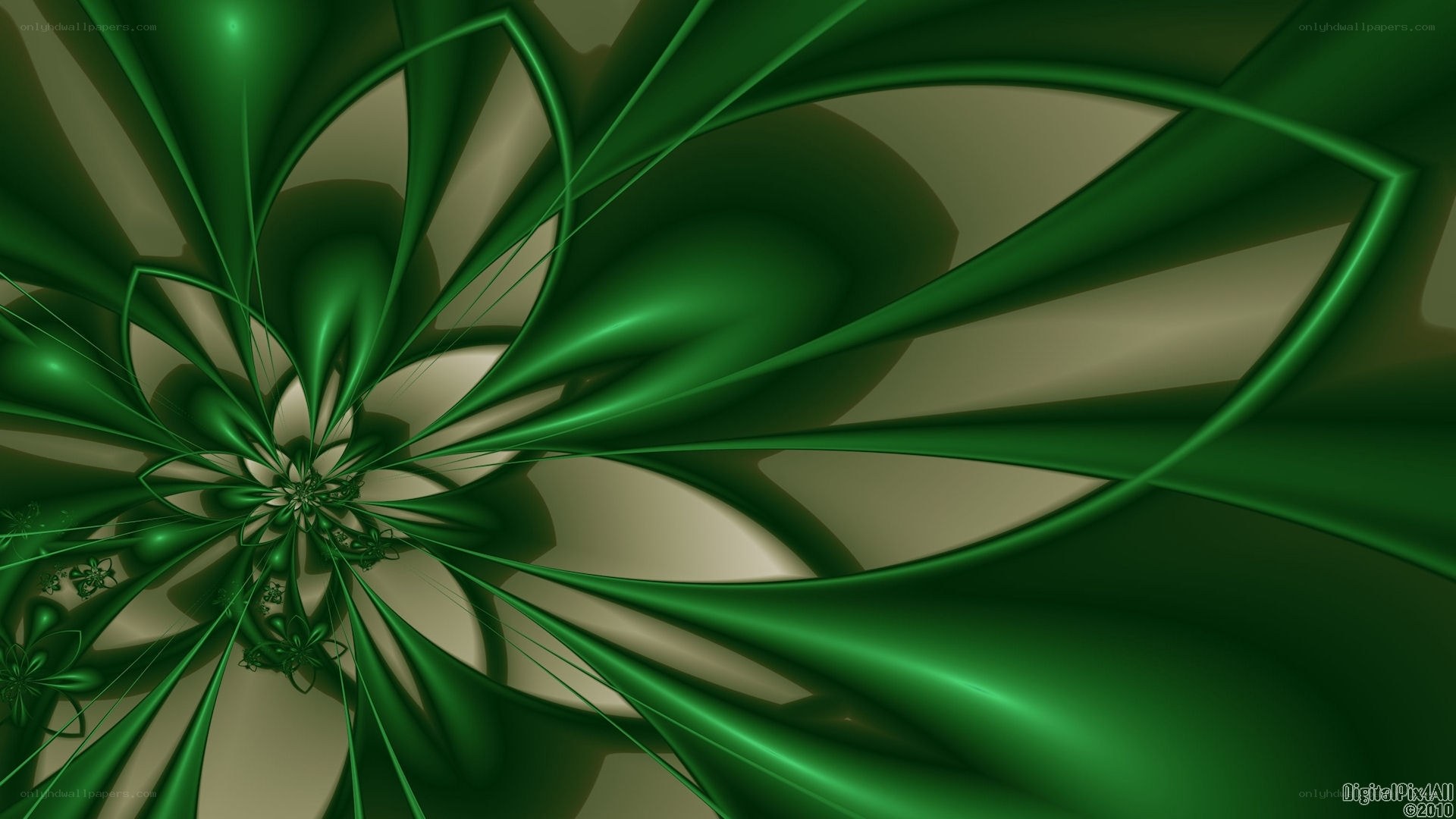 green fractal spiral