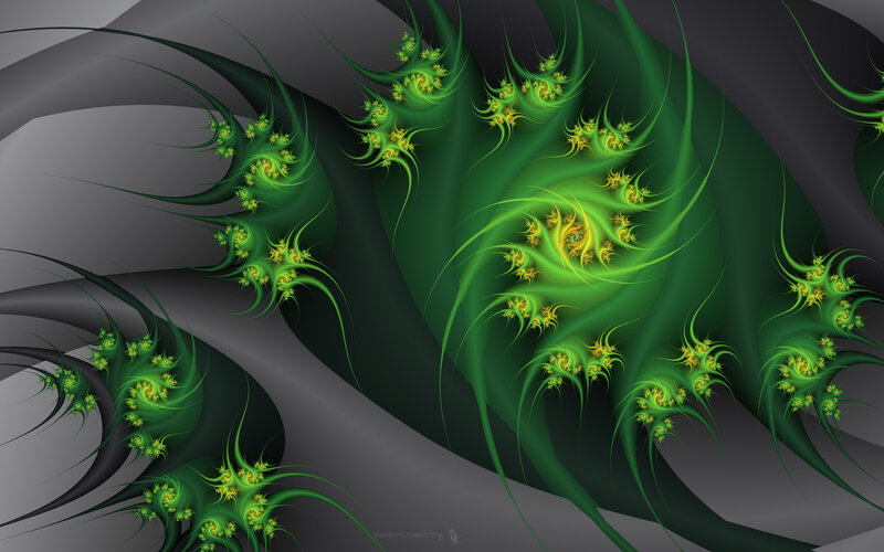 Green fractal spiral design