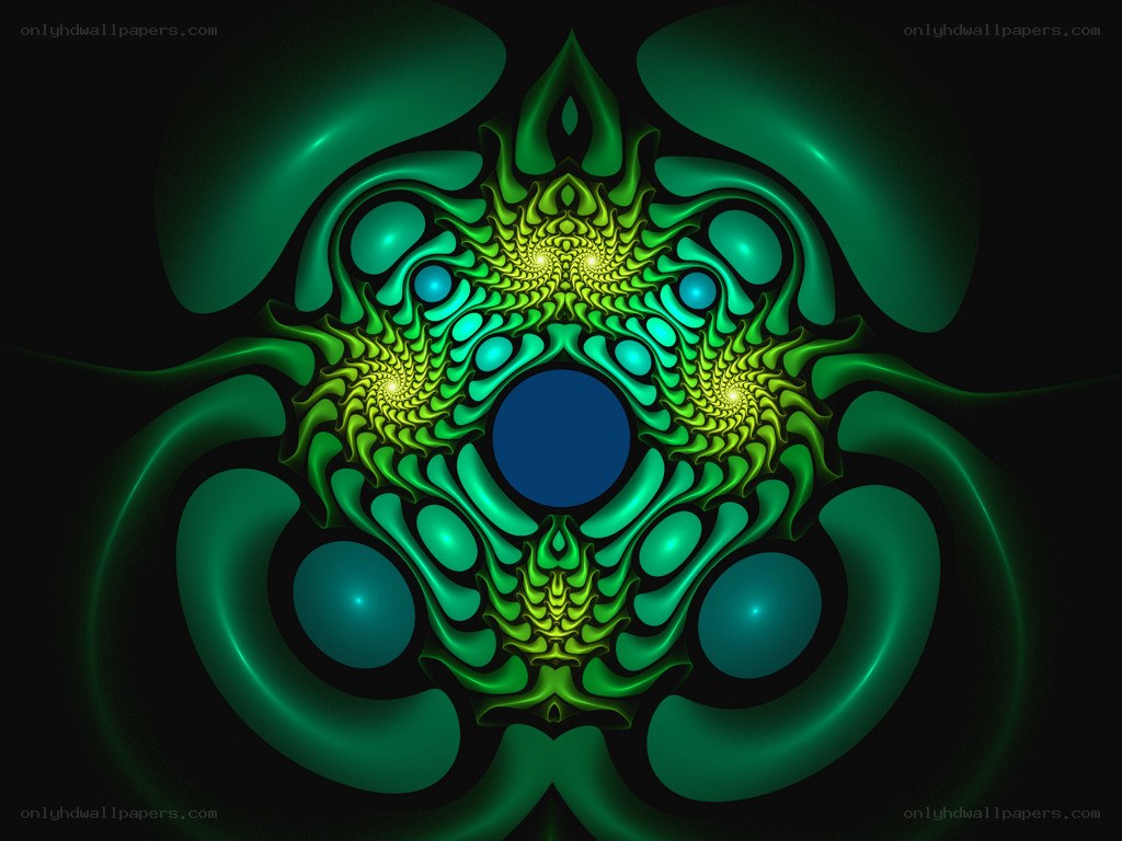 green fractal spiral design