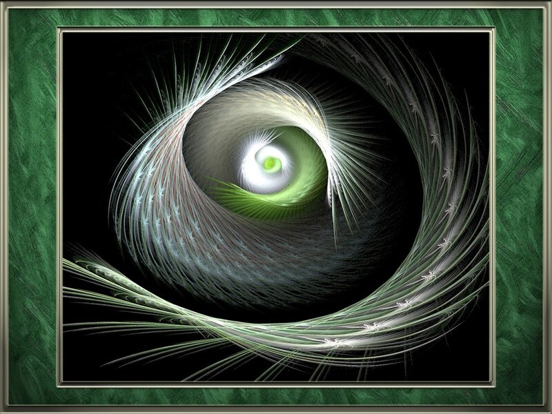 Green fractal spiral eye