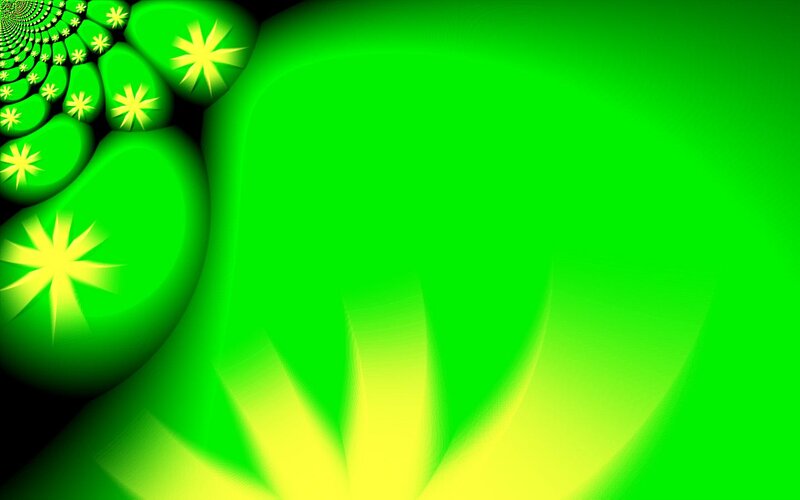 Green Fractal Spiral — Hypnotic, Abstract, Stars