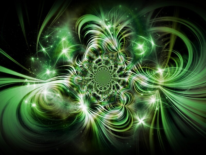Green Fractal Spiral — Hypnotic