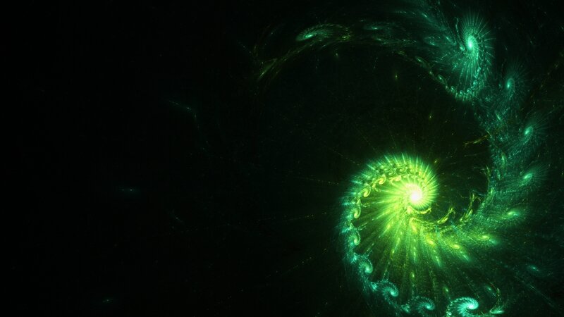 Green Fractal Spiral — Mysterious