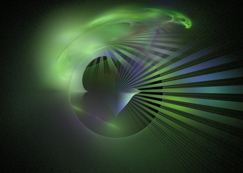 Green Fractal Spiral — Mystical