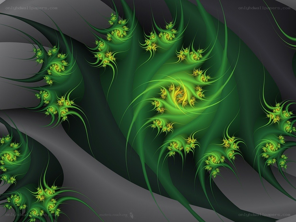 Green fractal spiral pattern
