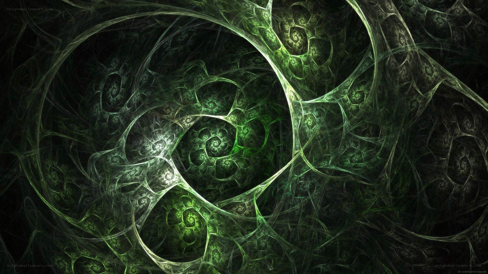 Green fractal spiral pattern