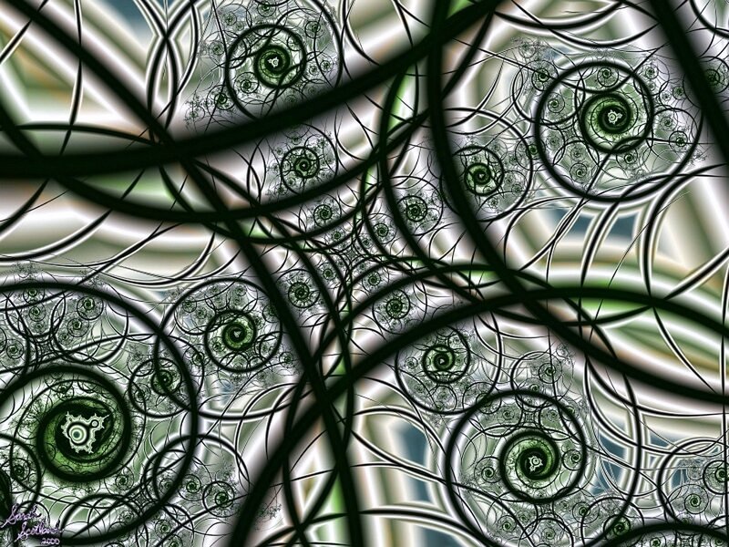 Green fractal spiral pattern