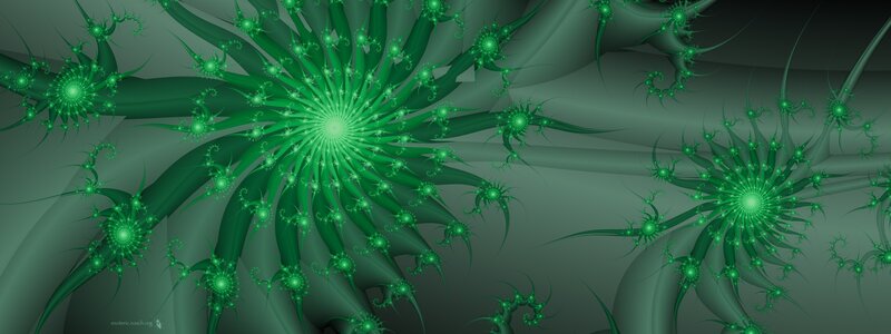 Green fractal spiral pattern