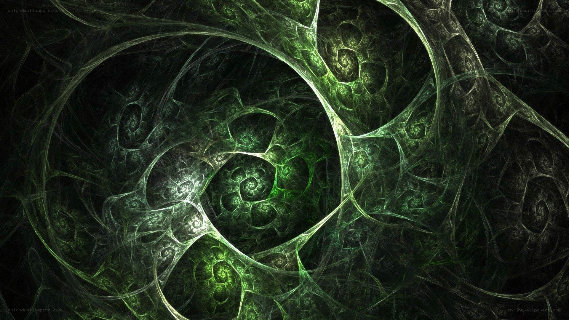 Green fractal spiral pattern