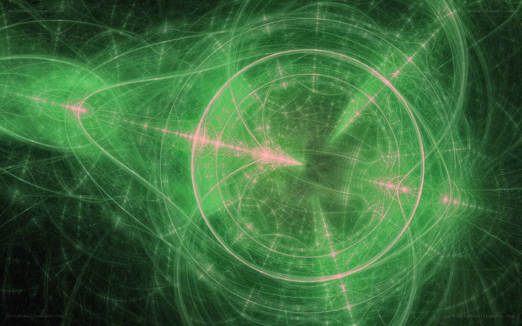 Green fractal spiral pattern