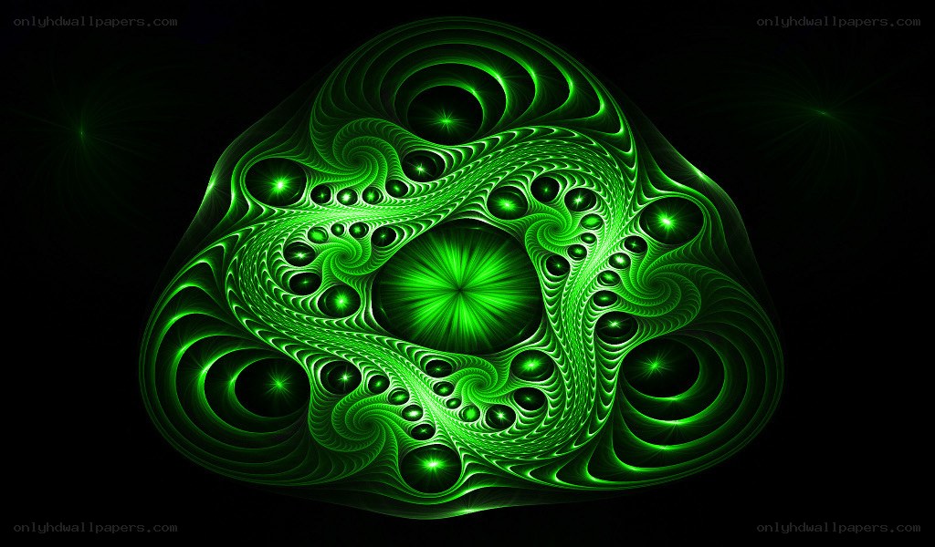 Green fractal spiral pattern