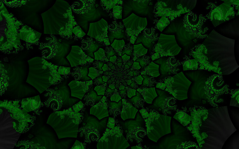 green fractal spiral pattern