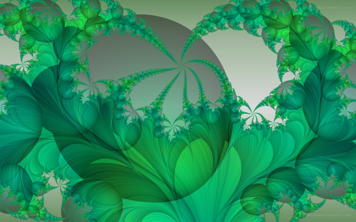 Green fractal spiral pattern