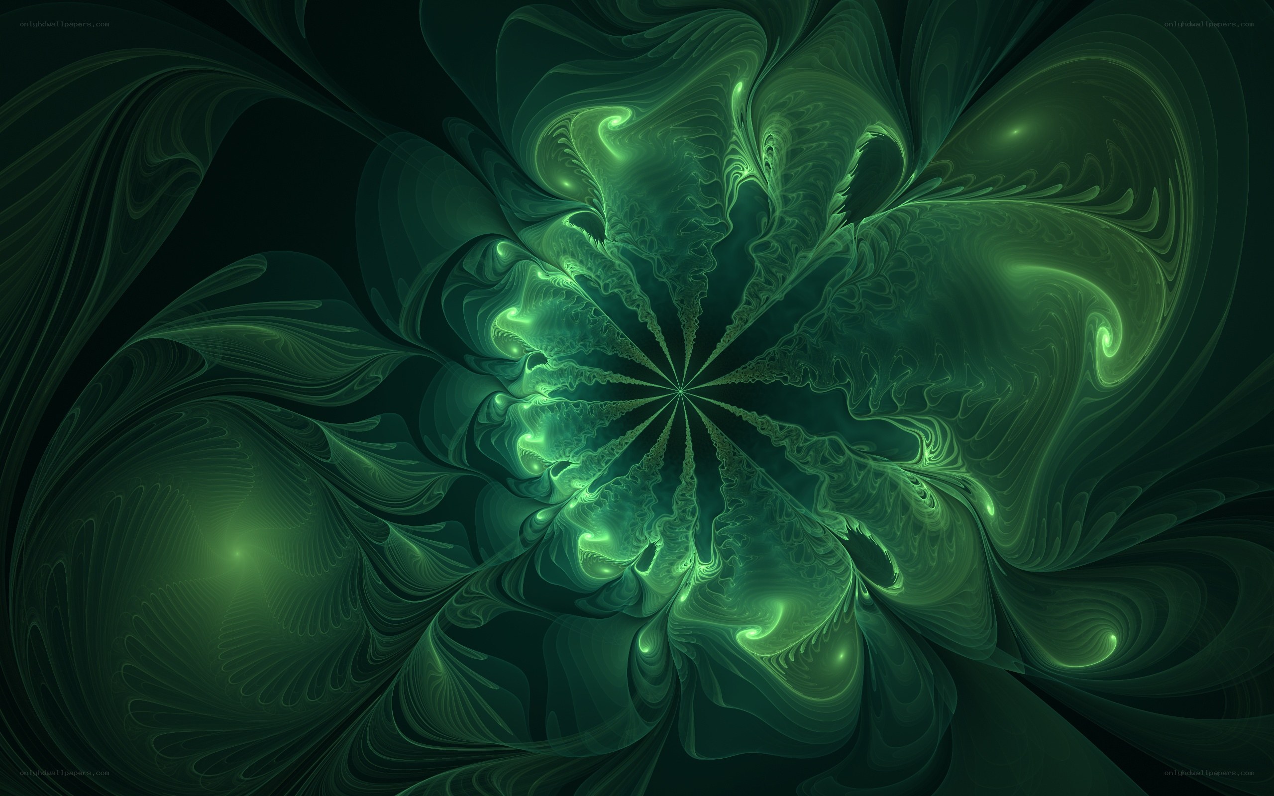 Green fractal spiral pattern