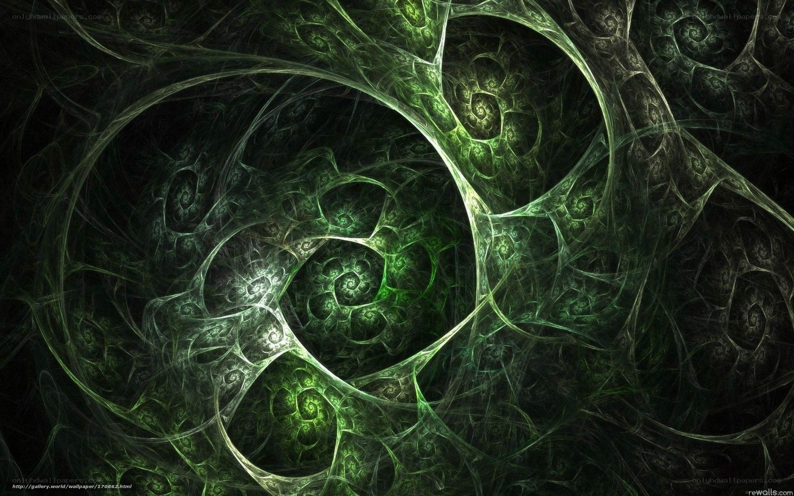 Green fractal spiral pattern